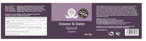 Nutural World - Sesame and Dates spread 35 Oz (1kg) Great Taste Award winner