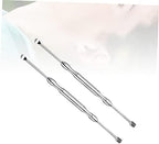 FRCOLOR 2-Piece Set Spiral Ear Spoon Stainless Steel Massage Easy to Clean Comfortable Skid-Resistant Handle Home and Travel