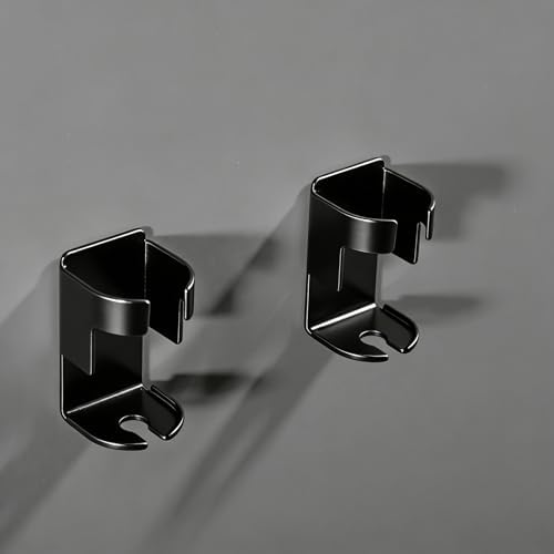 All Metal Electric Toothbrush Holder for Bathroom - Wall Mounted with Nano Adhesive - Slot for Sonicare Oral-B Tooth Brush Charger Base - 2 Pack- (Matte Black)
