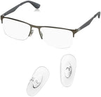 Replacement Nose Pads for Ray Ban RB6335 Push-in Sunglasses Glasses Repair Kits,Bonus Lens Cloth (16mm,Silver)