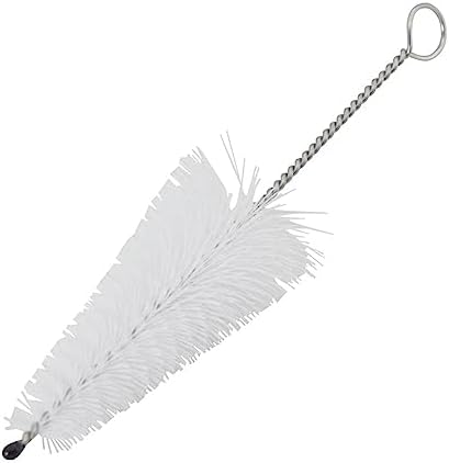 Trumpet Cleaning Brush - Musical Instrument Cleaning Tool - Mouthpiece Brush - Valves Brush - Gentle Bristles - White - Metal + Bristle - 1 Count