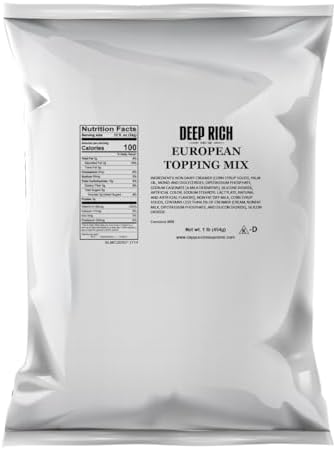 DEEP RICH European Cappuccino Topping Mix 12 x 1 lb (For Use In Bean To Cup Machines)
