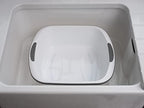 Addis Premium Soft Grip Large Rectangular Washing Up Bowl, 9.5 Litre, White and Grey