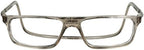 Clic Magnetic Reading Glasses for Men or Women, Computer Readers, Executive XL (XL-XXL, Grey, 1.50 Magnification)