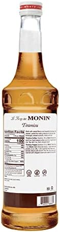 Monin - Tiramisu Syrup, Rich Flavors of Custard, Cocoa, Coffee, & Rum, Great for Hot or Iced Coffee, Dessert Cocktails, & Shakes, Vegan, Non-GMO, Gluten-Free (750 ml)