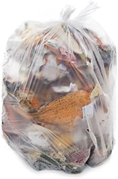 RESILIA Tall 15 Gallon Trash Bags - Clear Recycling 20 Bags/Roll, 1 Mil, 0.001 Inch Thick, 24x33 inches (WxH), MADE IN USA