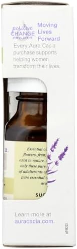 Aura Cacia 100% Pure Lavender Essential Oil, 0.5 fl. oz, Calm Relaxing Aroma, Therapeutic Grade, Ethically Sourced Lavender