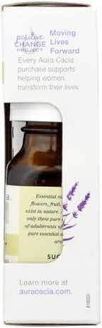Aura Cacia 100% Pure Lavender Essential Oil, 0.5 fl. oz, Calm Relaxing Aroma, Therapeutic Grade, Ethically Sourced Lavender