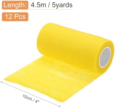 MECCANIXITY Elastic Cohesive Bandage Wrap Breathable Self Adhesive Athletic Tape Roll Black for Sports Wrist Ankle Support