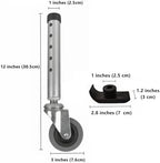 Swivel Walker Caster Wheels, 5 Height Adjustable Universal Replacement Feet Parts for Walkers Accessories, Comes with 2 Extra Ski Glides