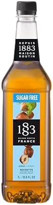 1883 Maison Routin Syrup for Drinks, Made In France (33.8 Fl Oz, Sugar-Free Hazelnut Plastic)
