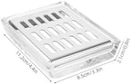 IMIKEYA Glass Soap Dish with Rectangular Double-Layer Design, Glass Bar Soap Holder with Stainless Steel Draining Tray for Bathroom and Shower Use