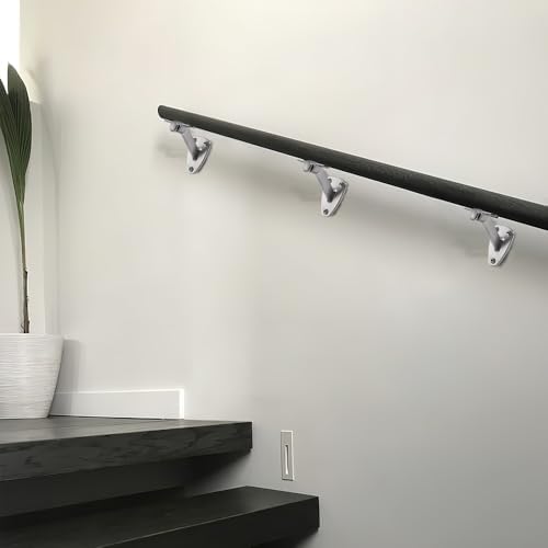 ktumeware 3 Inch 3 Pack Brushed Nickel Handrail Stair Brackets Suitable for Indoor and Outdoor Staircase/Balcony/Corridor Staircase Support handrail Brackets