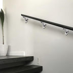 ktumeware 3 Inch 3 Pack Brushed Nickel Handrail Stair Brackets Suitable for Indoor and Outdoor Staircase/Balcony/Corridor Staircase Support handrail Brackets