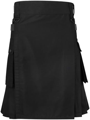 Men's Black Kilt Utility Scottish Cotton Kilts