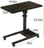 TigerDad Mobile Adjustable Height Laptop Stand PC Computer Portable Notebook Swivel Laptop Desk Rolling Table Desk Cart Tiltable with Wheels Casters& Mouse Pad Table (Dekuwood)