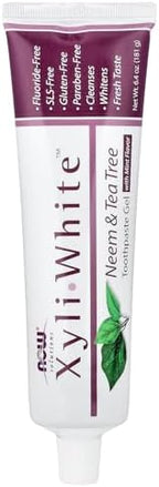 NOW Foods Solutions, Xyliwhite™ Toothpaste Gel, Neem and Tea Tree, Cleanses and Whitens, Clean and Fresh Taste, 6.4-Ounce