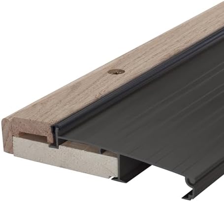 M-D Building Products 78634 5-5/8 in. x 1-1/8 in. x 36 in. Bronze Adjustable Aluminum & Hardwood Threshold Kit - Versatile Solution for French and Exterior Doors