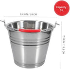 Healeved Stainless Steel Bucket 2 Gallon Bucket with Lid Galvanized Bucket with Lid Portable Metal Water Bucket Metal Bucket with Lid Milk Storage Pail Plastic Feeding Bucket High Capacity