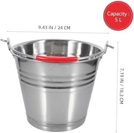 Healeved Stainless Steel Bucket 2 Gallon Bucket with Lid Galvanized Bucket with Lid Portable Metal Water Bucket Metal Bucket with Lid Milk Storage Pail Plastic Feeding Bucket High Capacity