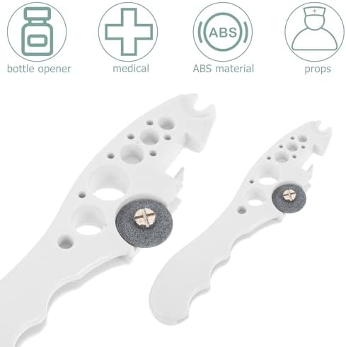 Ampoule Bottle Opener and Breaker with Grinding Wheel, Multifunctional Medical Glass Ampoule Cutter, White Manual Vial Opener for Nurses and Doctors in Clinical Use