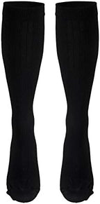 Truform Compression Socks, 8-15 mmHg, Men's Dress Socks, Knee High Over Calf Length, Black, Large