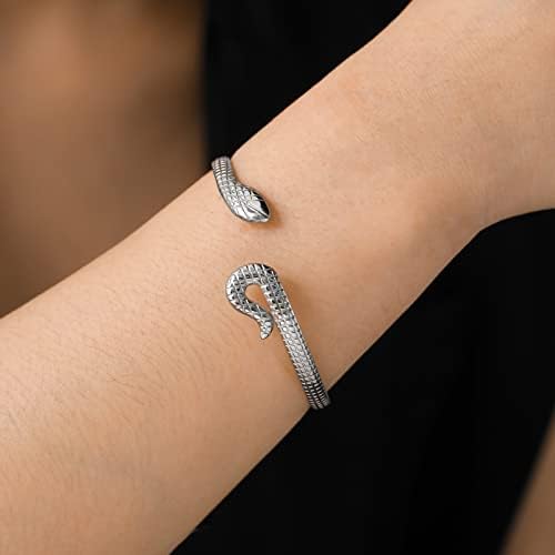 Snake Bracelet for Women Stainless Steel Vintage Chic Open Serpent Bangle Bracelet Animal Jewelry