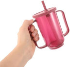2pcs Spill-proof Elderly Feeding Cups with Lid and Straw, Adaptive Dysphagia Drinking Aids for Seniors and Disabled Patients, Non-spill Nursing Mugs for Hospital and Home Care