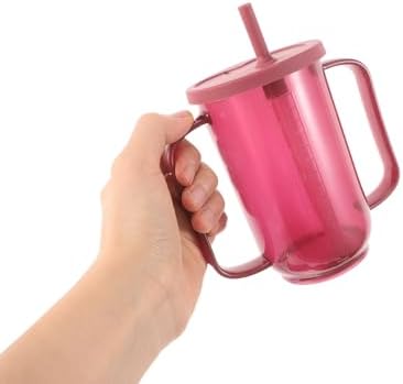 2pcs Spill-proof Elderly Feeding Cups with Lid and Straw, Adaptive Dysphagia Drinking Aids for Seniors and Disabled Patients, Non-spill Nursing Mugs for Hospital and Home Care