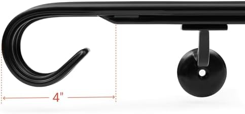 4 Ft Wrought Iron handrail Stair Rail Grab Bar Kit Matte Black Railing Staircase Handrails