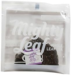 Mighty Leaf Whole Leaf, Tea Organic Earl Grey, 15 Tea Bags Individual Pyramid-Style Tea Sachets of Organic Caffeinated Black Tea with Organic Bergamot, Delicious Hot or Iced