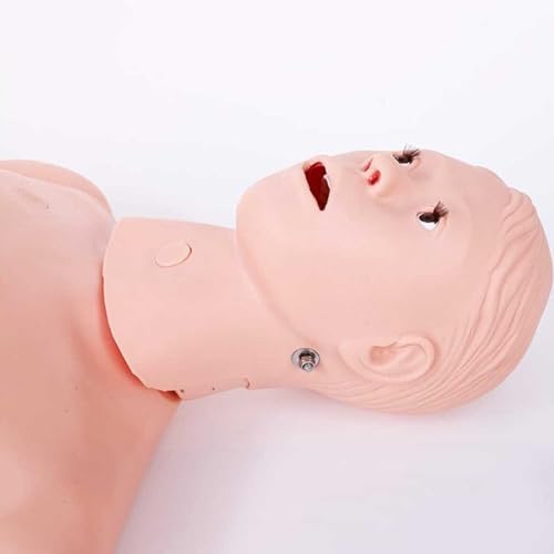 Scientific Nursing Skills Training Manikin 5.4ft Life Size Full Body Female Patient Care Manikin Simulator Basic Anatomical Human Model with 3 Injection Module for Nursing Medical Training T
