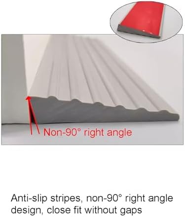 Threshold Climbing Mat, Sweeping Robot Climbing Pads, Threshold Height Difference, Home Entrance Anti-Slip Step Pads, PVC Ramp Boards(White,100cm*1 * 3)