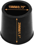 Piutouyar Round PVC Rubber Furniture Covers, 19mm / 3/4 Inches Table Chair Leg Tip Protectors, Non-Slip End Cap for Protect Surfaces, Black (32Pcs)