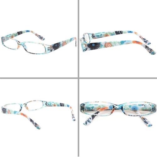 Kerecsen Women's Reading Glasses 4 Pairs Ladies Fashion Spring Hinge Readers