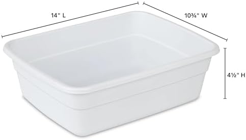 Plastic Wash Tub Dishpan Basin and Foot Bath for Soaking Feet, Laundry Hand Wash Bucket, Dish Pans for Washing and Storage Cleaning Supplies - 8 Qt - Heavy Duty - 2pack (White)