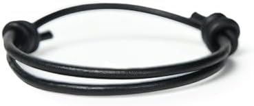 GENIQUE Real/Genuine Leather Bracelet for Men, Adjustable Mens Leather Bracelet, Leather Cord Bracelet