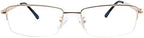 Computer Reading Glasses Mens Womens Half Rim +3.00 Gold Color Anti Blue-Ray Readers