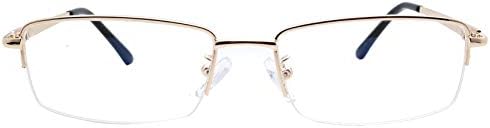 Computer Reading Glasses Mens Womens Half Rim +1.00 Gold Color Anti Blue-Ray Readers
