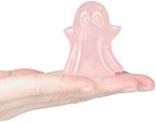 Artistone 1.7" Rose Quartz Crystal Halloween Ghost Decor Figurine Statue,Hand Carved Gemstone Reiki Healing Stone Sculpture Ornament for Carnival Party,Haunted House,Mantel Decor