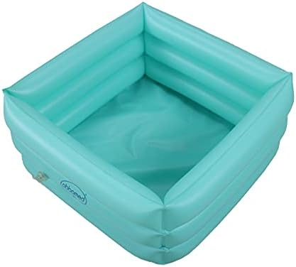 Obbomed HB-1700N New and Handy air Valve Foldable Portable, Folding Inflatable Portable Travel Spa Foot Care Bath Basin –Inflated Size: 16.5(L) x 16.5(W) x 7.0(H) inches – 4.2 Gallons Capacity