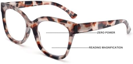 V.W.E. Women Large Oversized Progressive Clear Bifocal Reading glasses - No Line or Bubble - Zero Power on Top Wide Reader