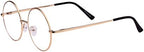 Agstum Retro Round Metal Non-Prescription Eyeglasses Frame with Spring HInge Clear Lens