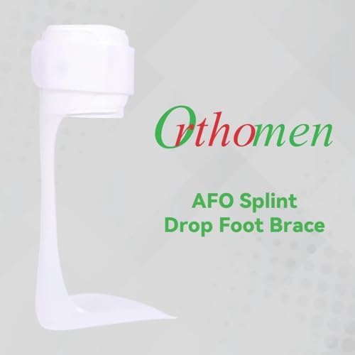 Orthomen AFO Ankle Foot Orthosis Brace, Drop Foot Brace Support for Stroke, MS, Hemiplegia, Shoe Insert Stabilizer for Ankle Weakness, Varus Valgus, Lightweight & Adjustable (L-Left)