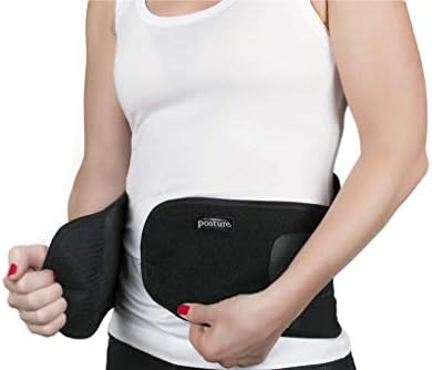 Stabilize Lower Back Support Belt - Relieves Back Pain - Supports Lower Back and Torso - Prevents Slouching Slumping or Hunching - with Removable Pad for Heat or Cold Therapy