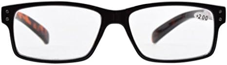 Eyekepper Spring Hinges Vintage Reading Glasses Men with Case Grey Lens Sunshine Readers