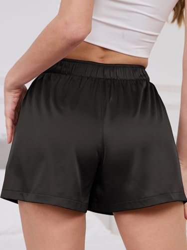 Mawor Womens Silk Summer Boxer Shorts Soft Comfy Pajama Sleep Lounge Satin Bottoms Sweat Cute Flowy Loose Pj Sleepwear
