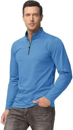 Boladeci Men's Quarter Zip Pullover Premium Fleece Lined Heather Long Sleeve Golf Shirts Midweight 1/4 Half Zip Sweatshirts