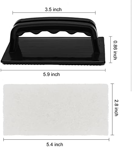 YoleShy Handled Scrubber Set, Non-Scratch Bathroom Scrubbing Pads, Bathtub Scrubber with Handle, Reusable Cleaning Sponge for Shower Tile, Bathtube, Sink, Spas Tubs & Swimming Pool Step
