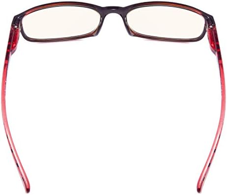 CessBlu UV Protection Computer Reading Glasses with Polka Dots Pattern Blue Light Filter Reader Eyeglasses for Women(Red)+2.5